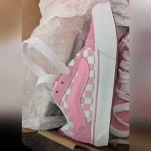 Vans Pink and White Checkered Shoes